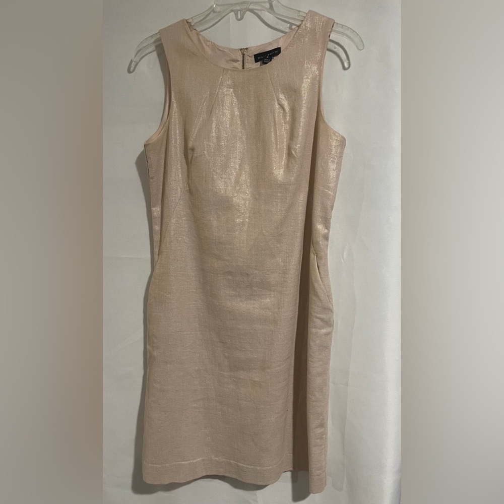 Willi smith gold metallic linen dress​​​